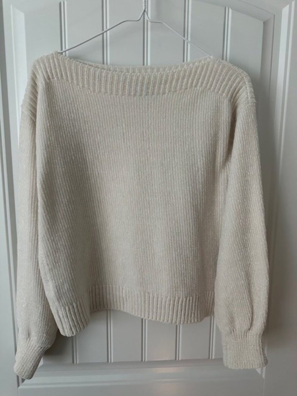 Tommy Bahama Ivory Cozy Plush Boat Neck Sweater XS Super Soft